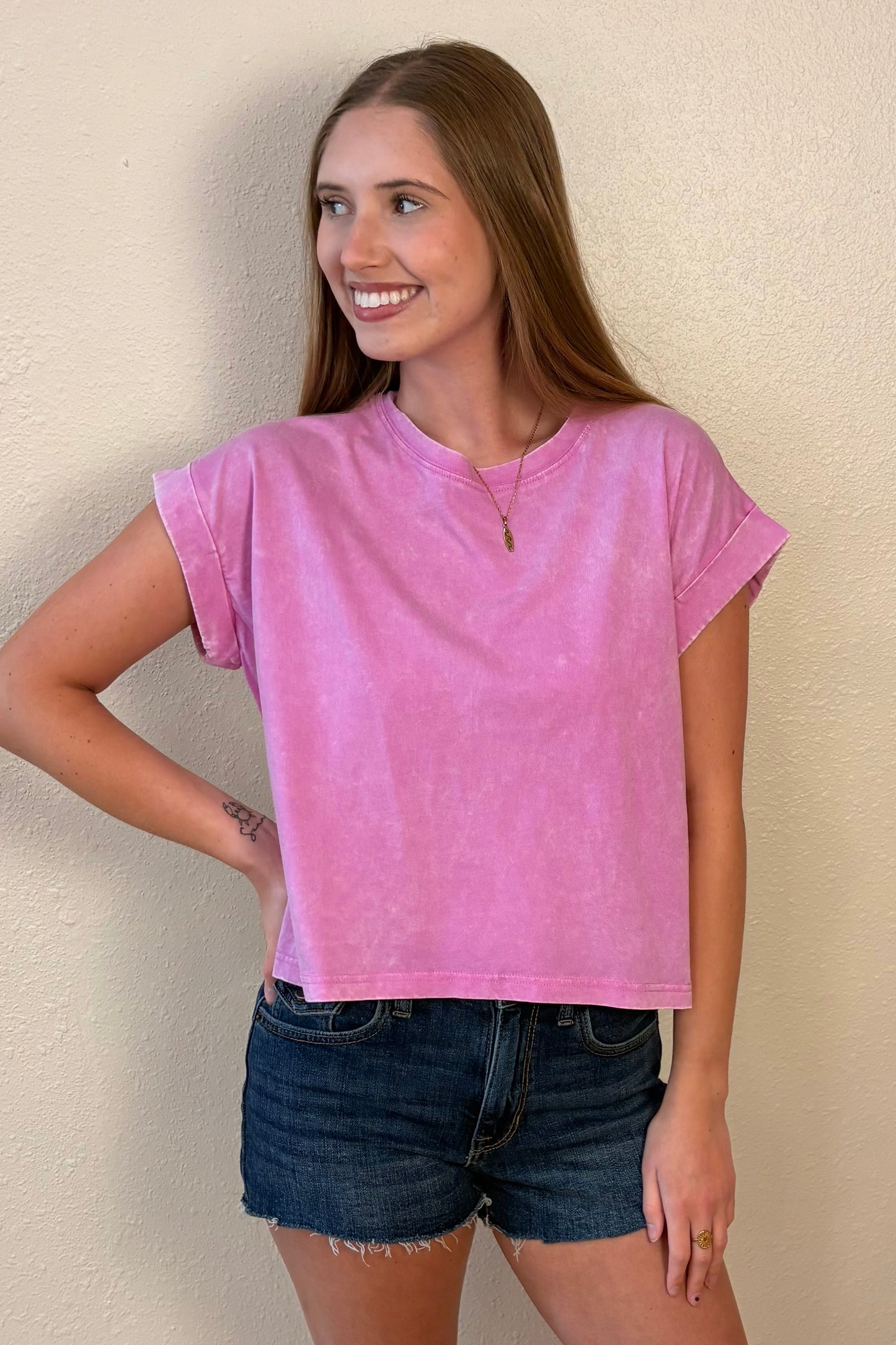 Zara Pink Mineral Wash T-Shirt