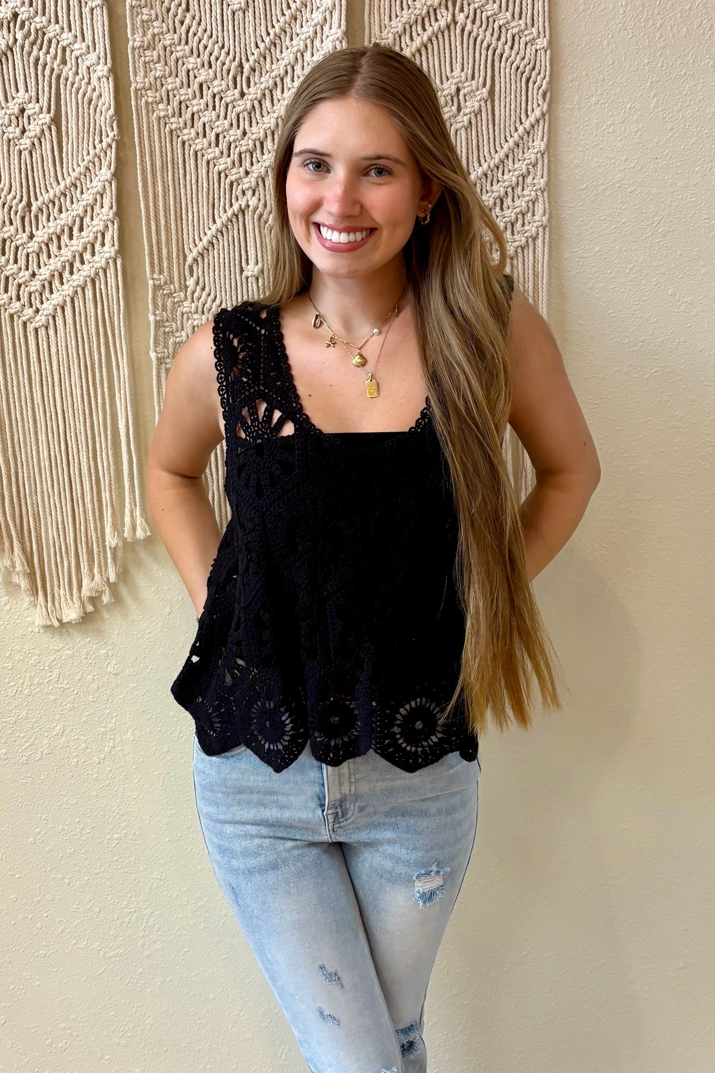 Nora Crochet Sleeveless Top