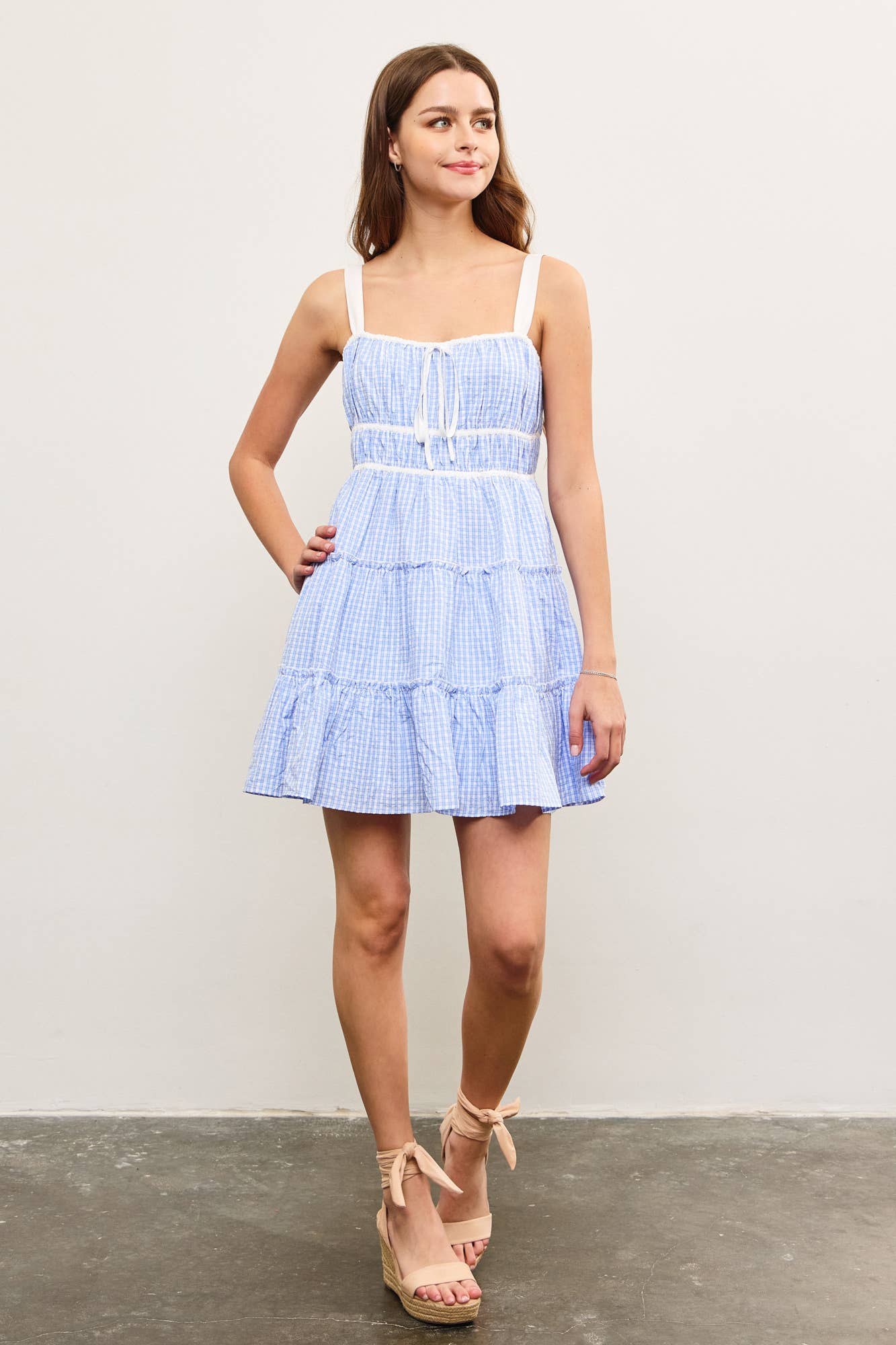 Quinn Tiered Plaid Mini Dress