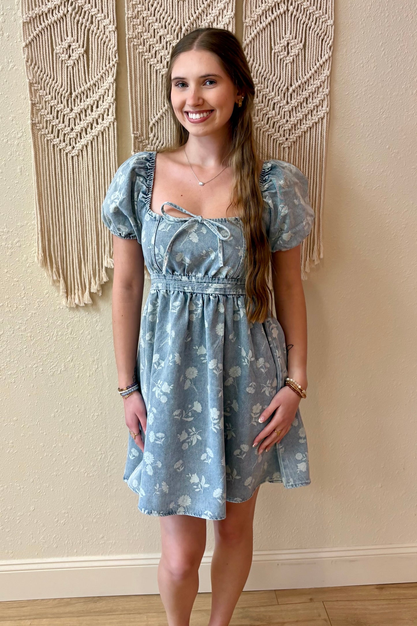 Charleigh Floral Denim Mini Dress