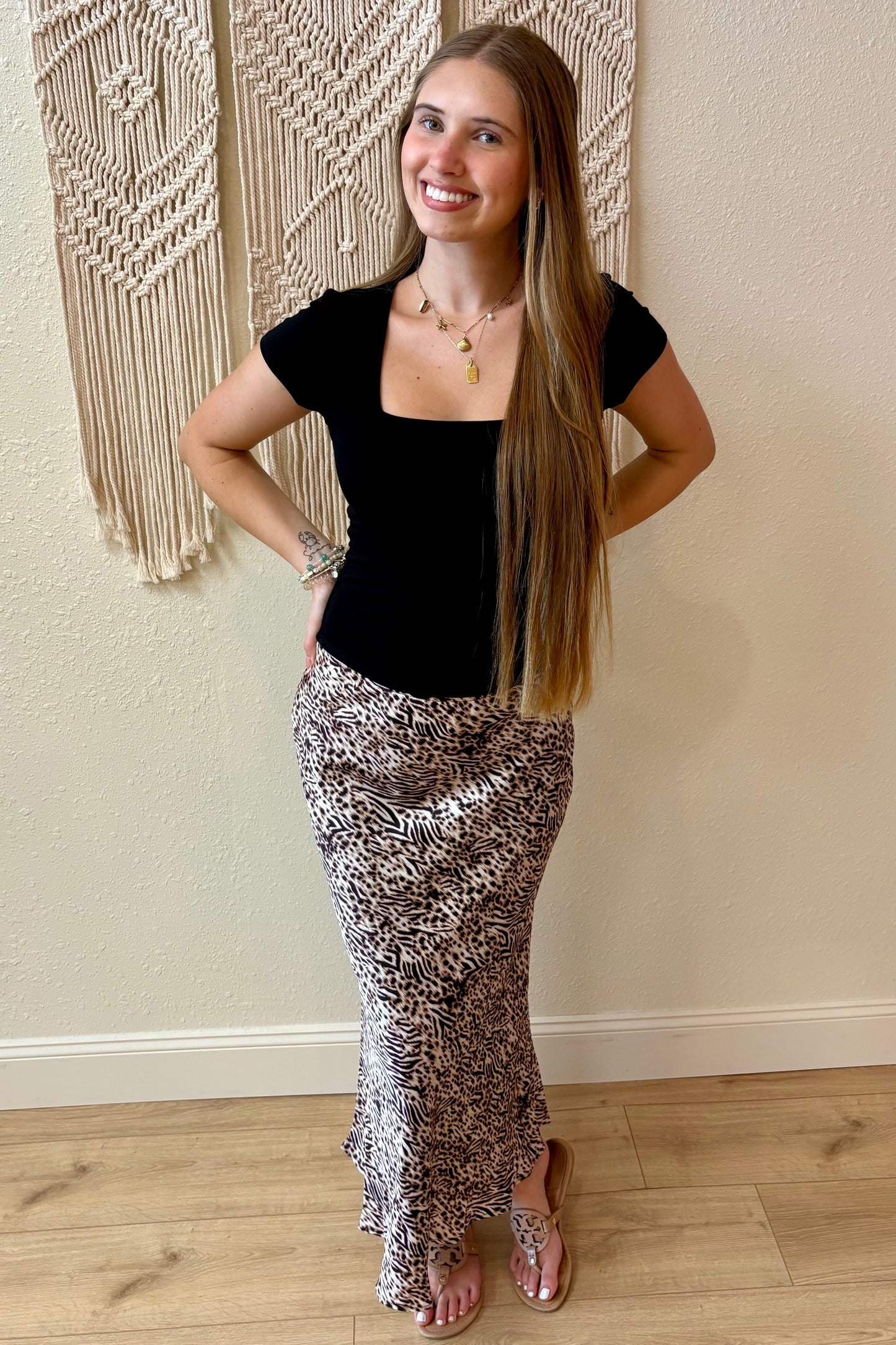 Emma Leopard Print Maxi Skirt