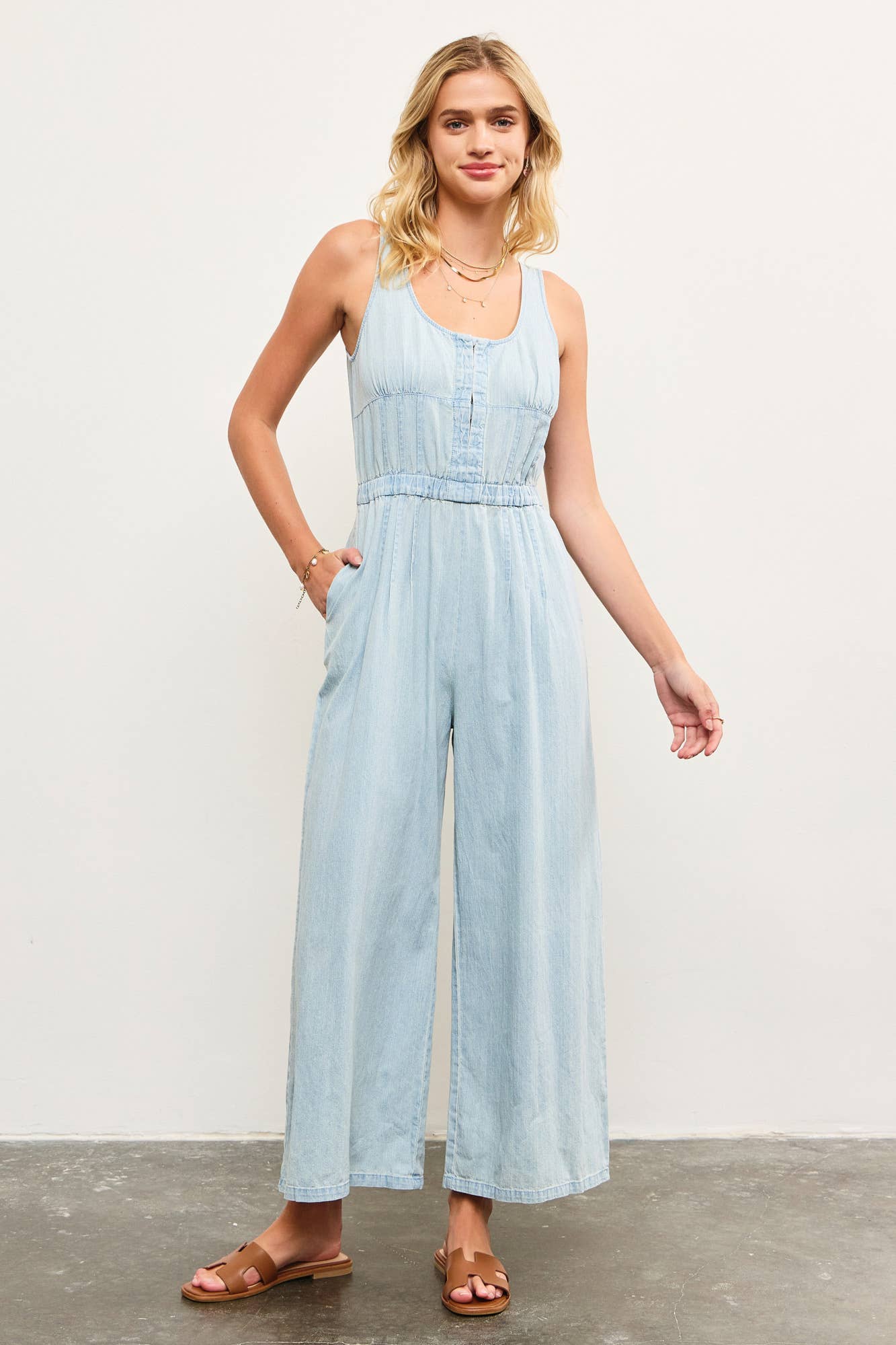 Melody Chambray Denim Jumpsuit