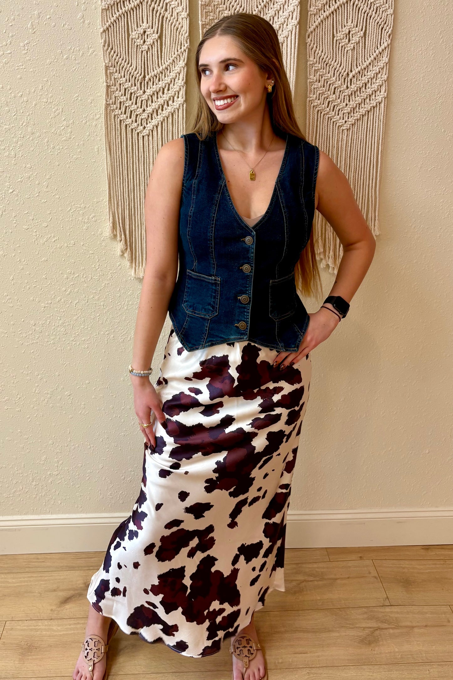 Louise Button Front Denim Vest