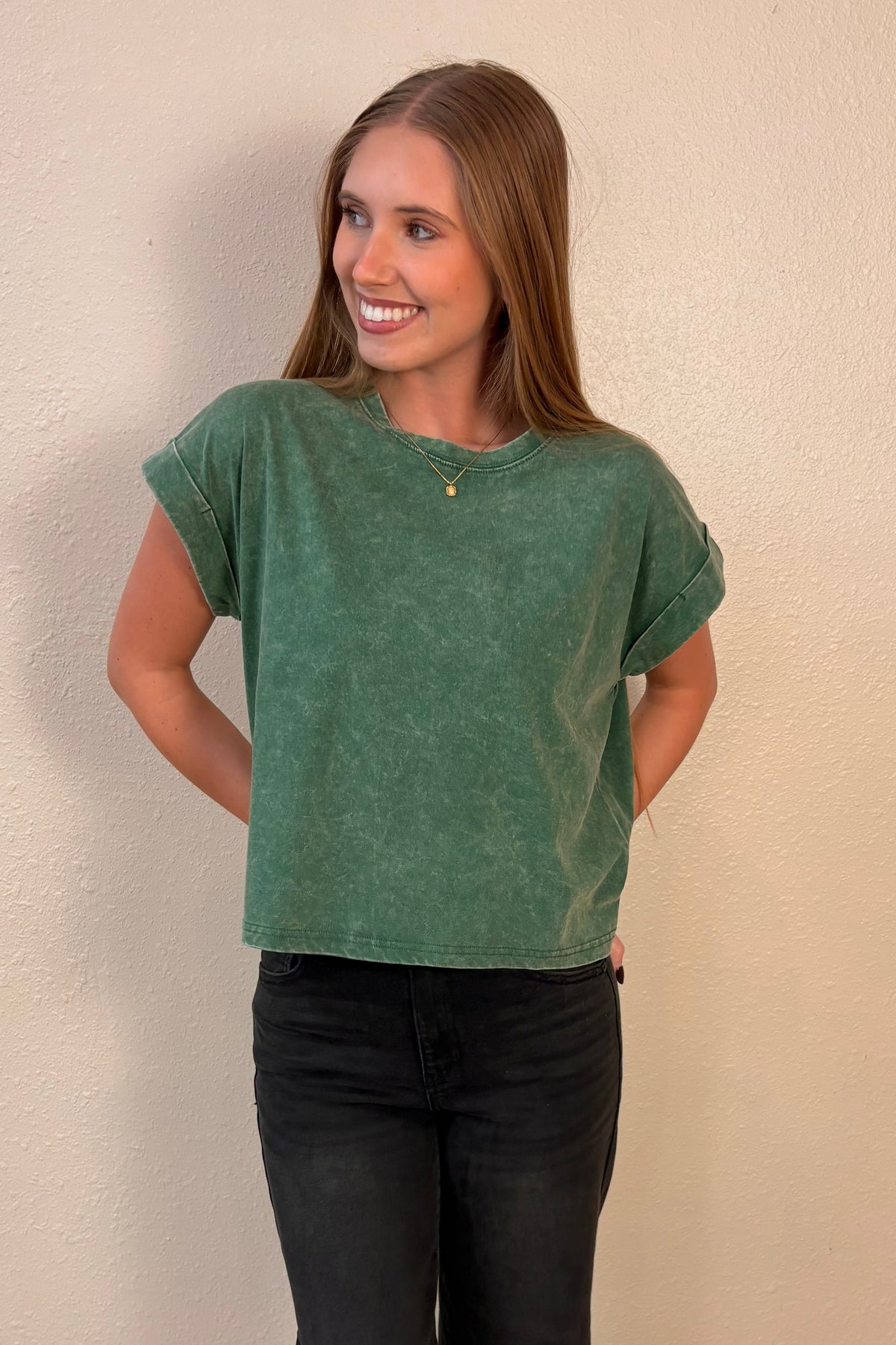 Zara Evergreen Mineral Wash T-Shirt