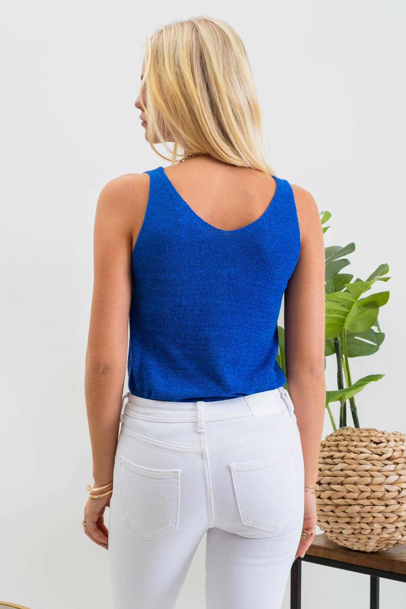 Cassie Knit Tank Top Royal Blue