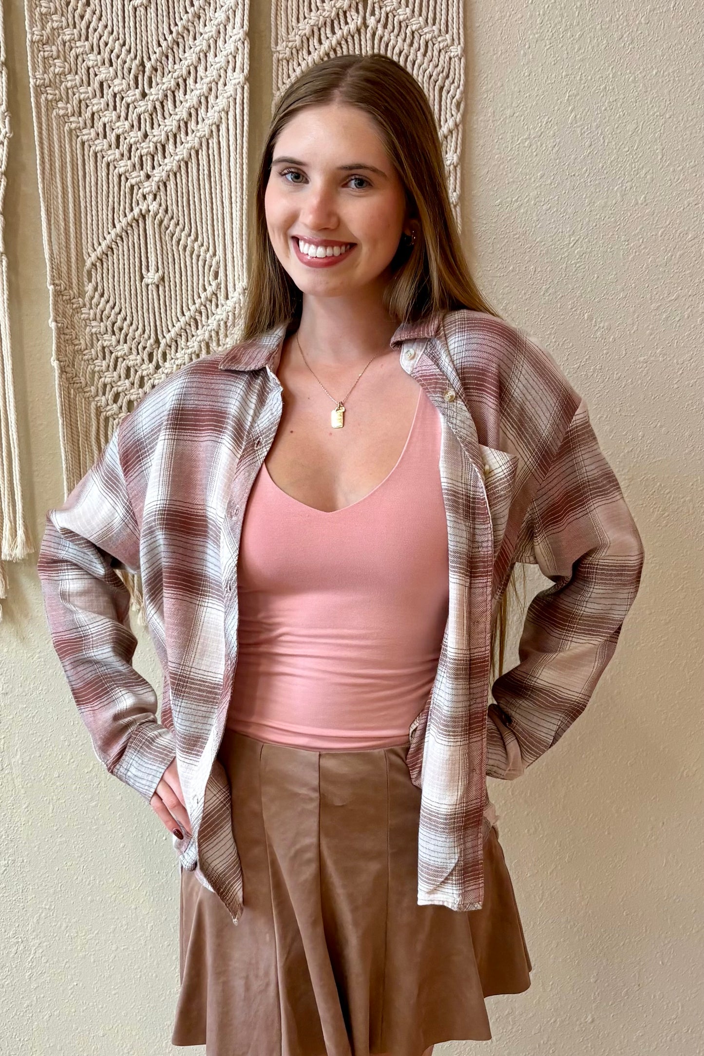 Bethany Pink Flannel Shirt