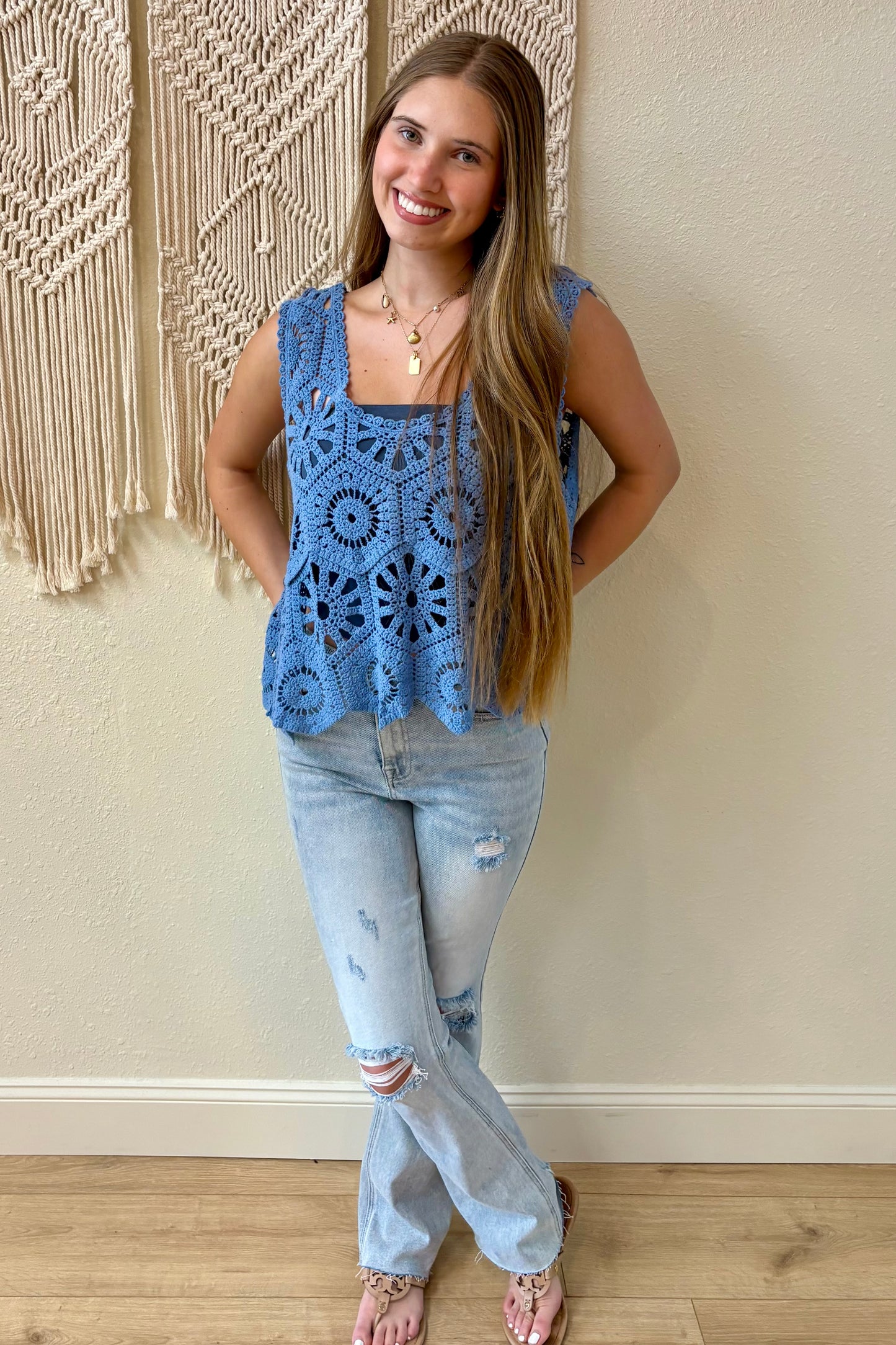 Nora Crochet Sleeveless Top
