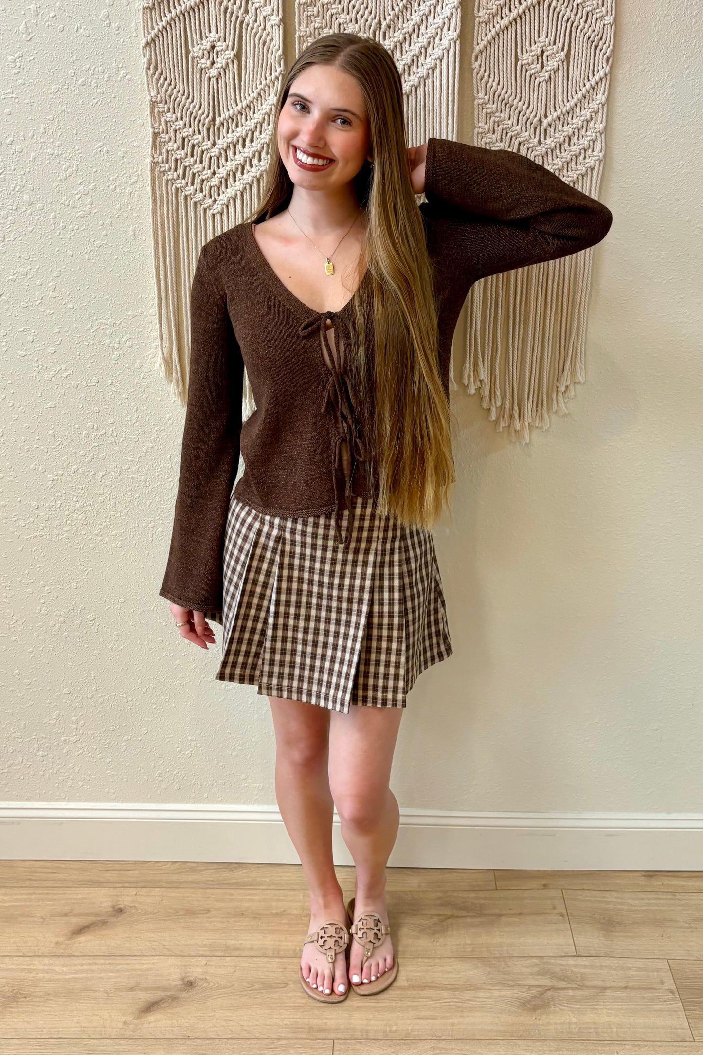 Elise Plaid Pleated Mini Skirt