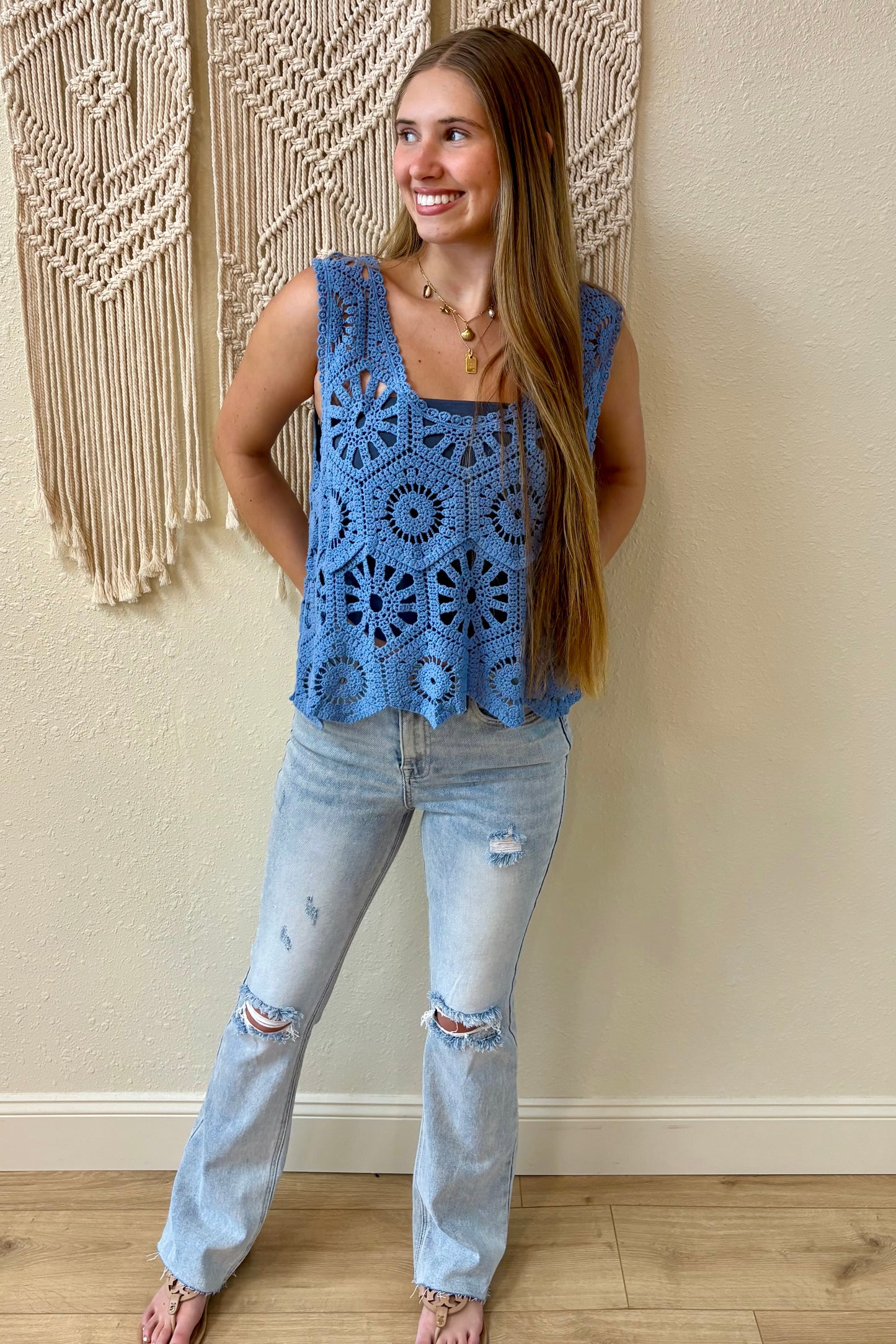Nora Crochet Sleeveless Top