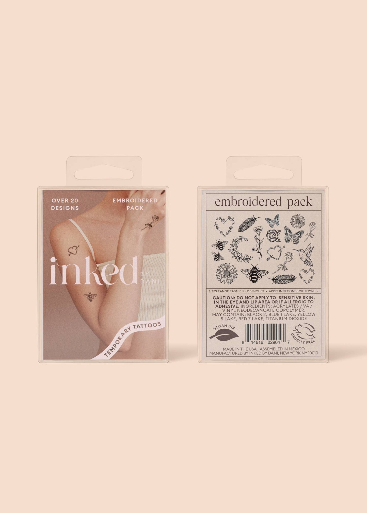 Embroidered Temporary Tattoo Pack