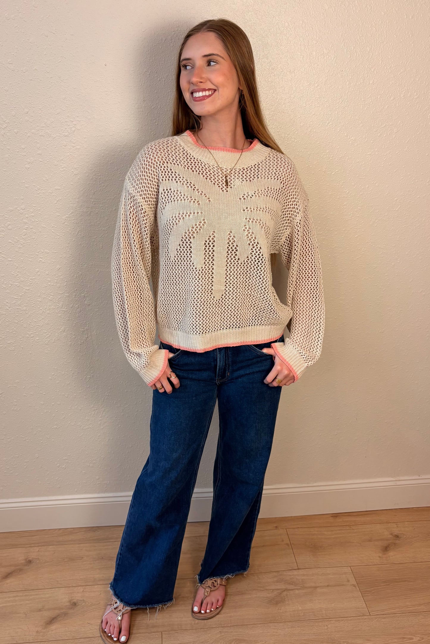 Parker Palm Tree Crochet Sweater