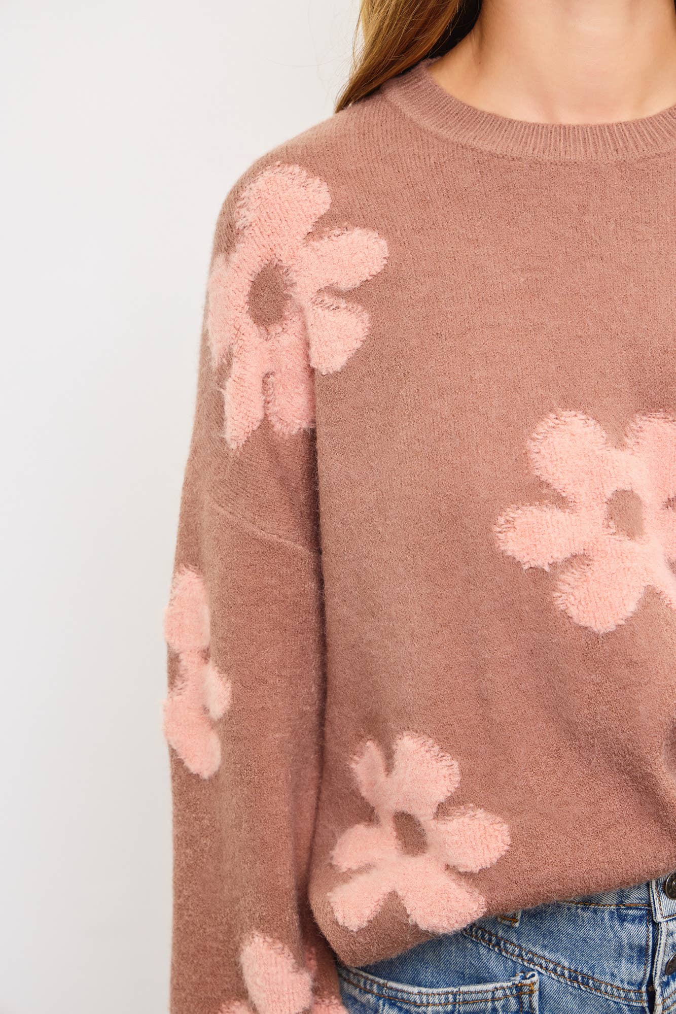 Daisy Floral Cozy Knit Sweater