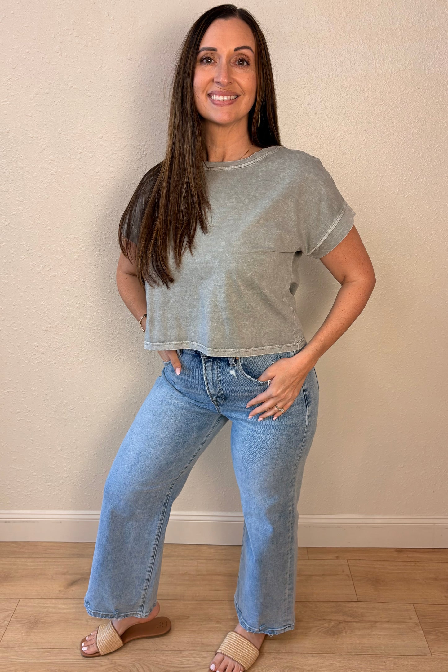 Gianna Gray Short Sleeve Tee Shirt