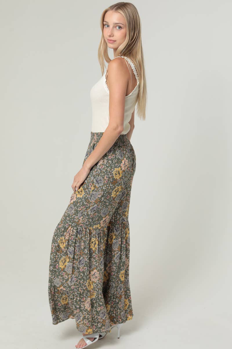 Reese Flare Leg Floral Print Pants
