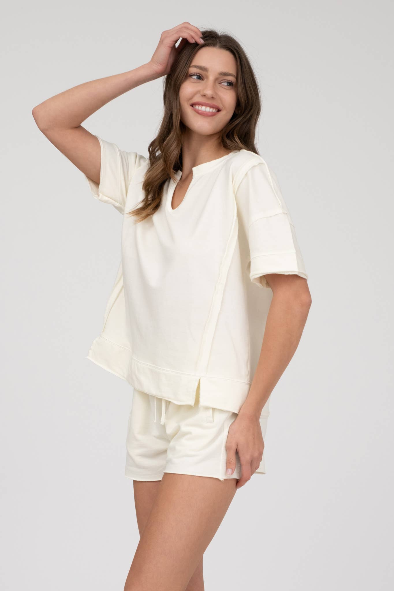 Nina Split Neck Knit Top