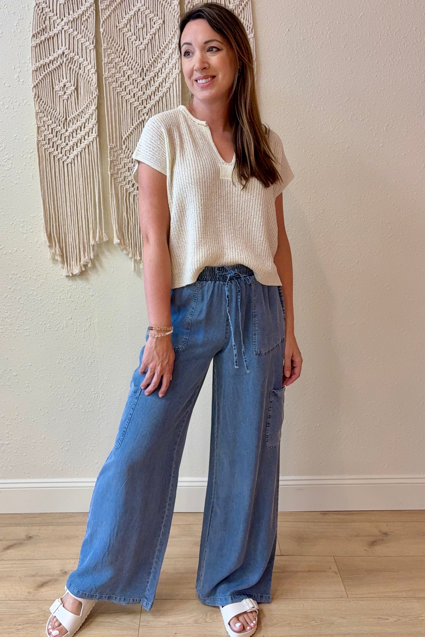 Abigail Tencel Denim Wide Leg Pants