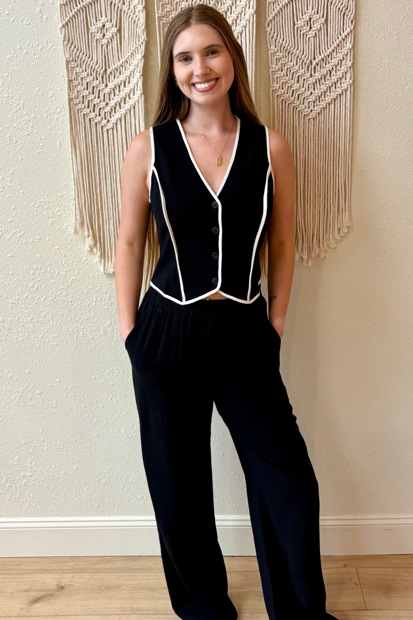 Marni Linen Contrast Binding Vest