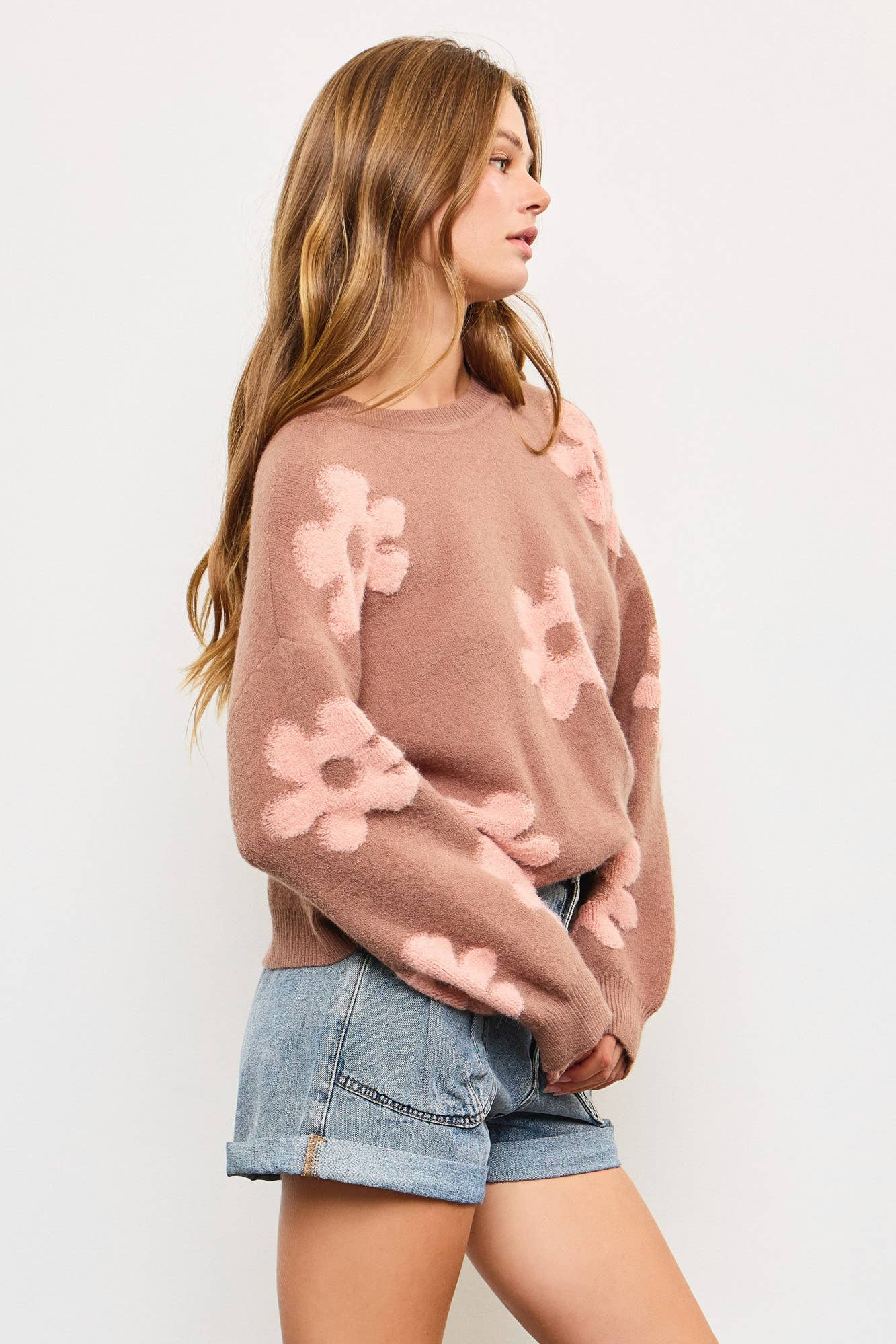 Daisy Floral Cozy Knit Sweater