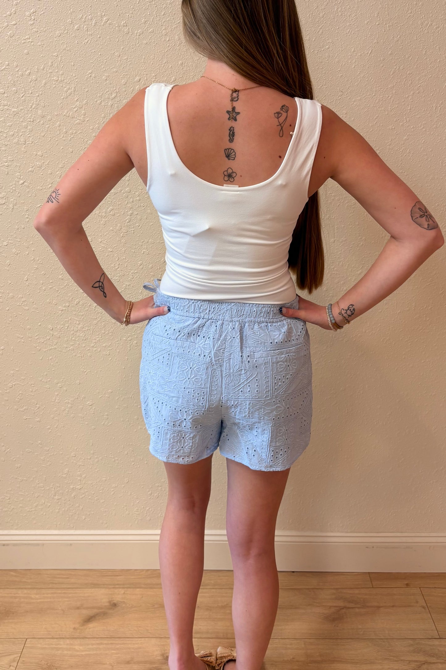 Chelsea Eyelet Embroidered Wrap Skort