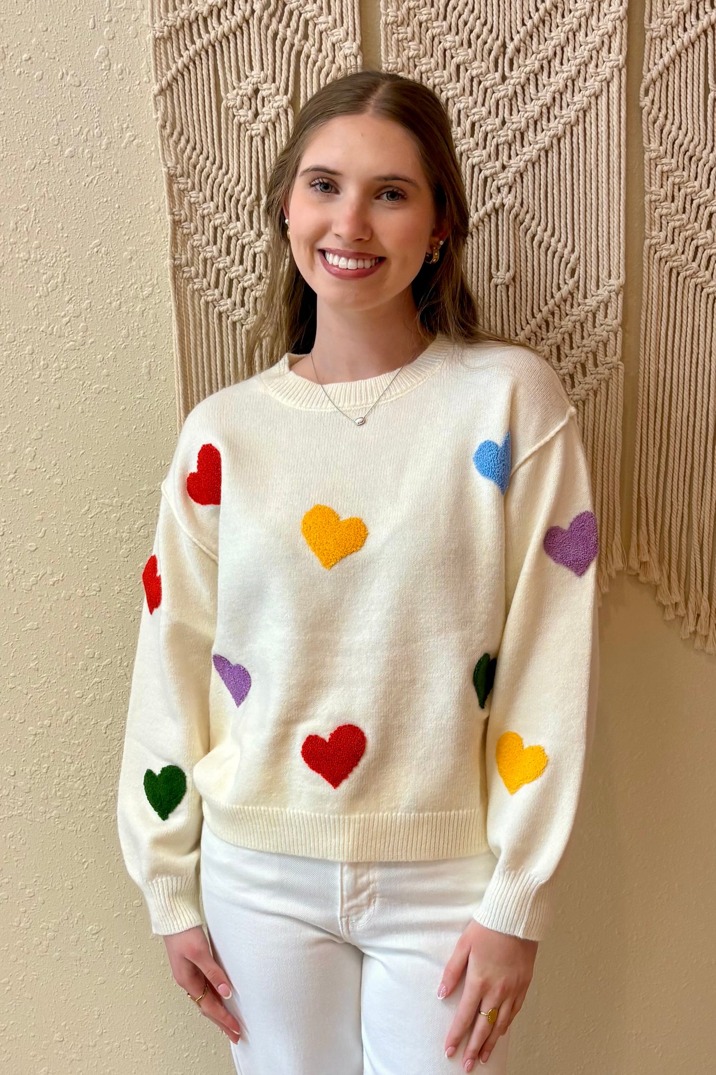 Poppy Multi Heart Sweater