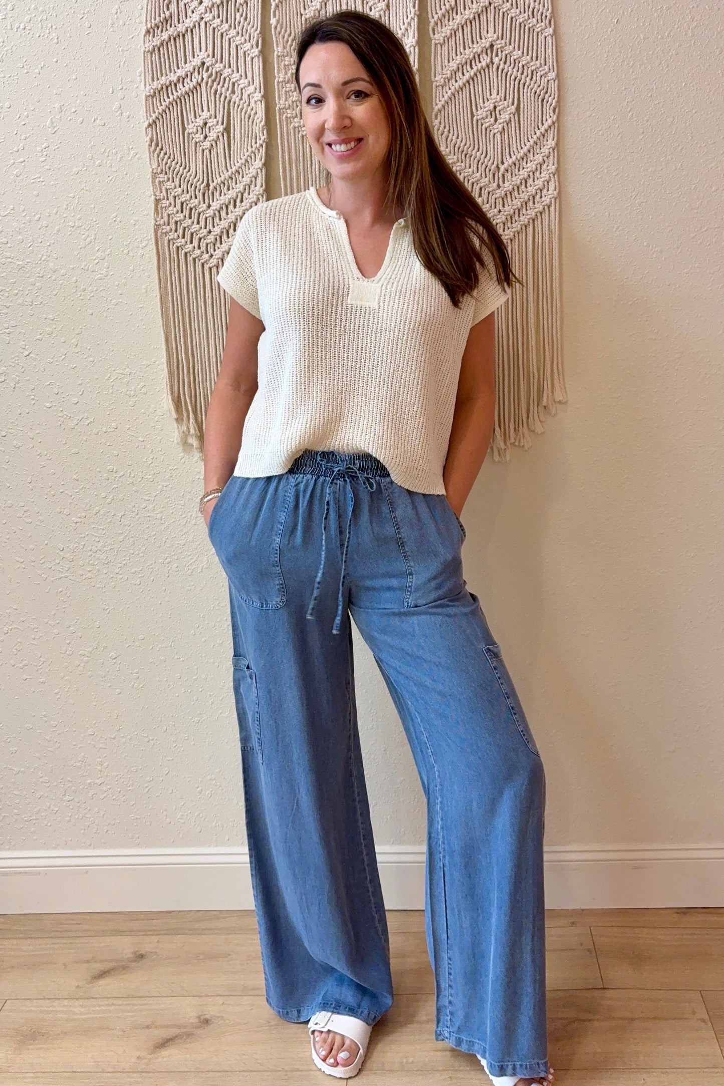 Abigail Tencel Denim Wide Leg Pants