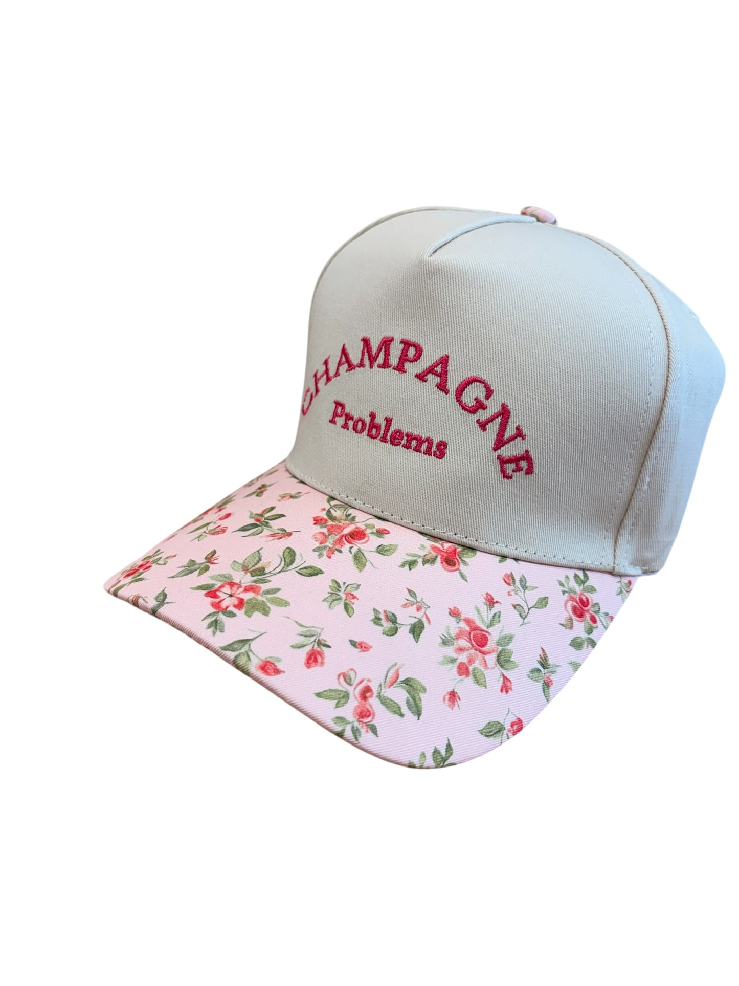 Champagne Problems Floral Trucker Hat