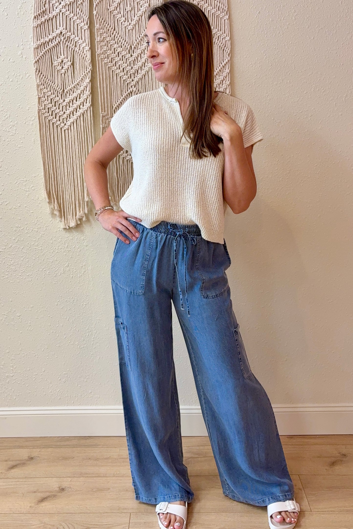 Abigail Tencel Denim Wide Leg Pants