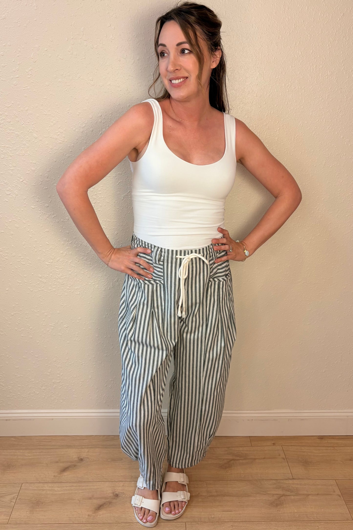 Maren Stripe Barrel Leg Pants