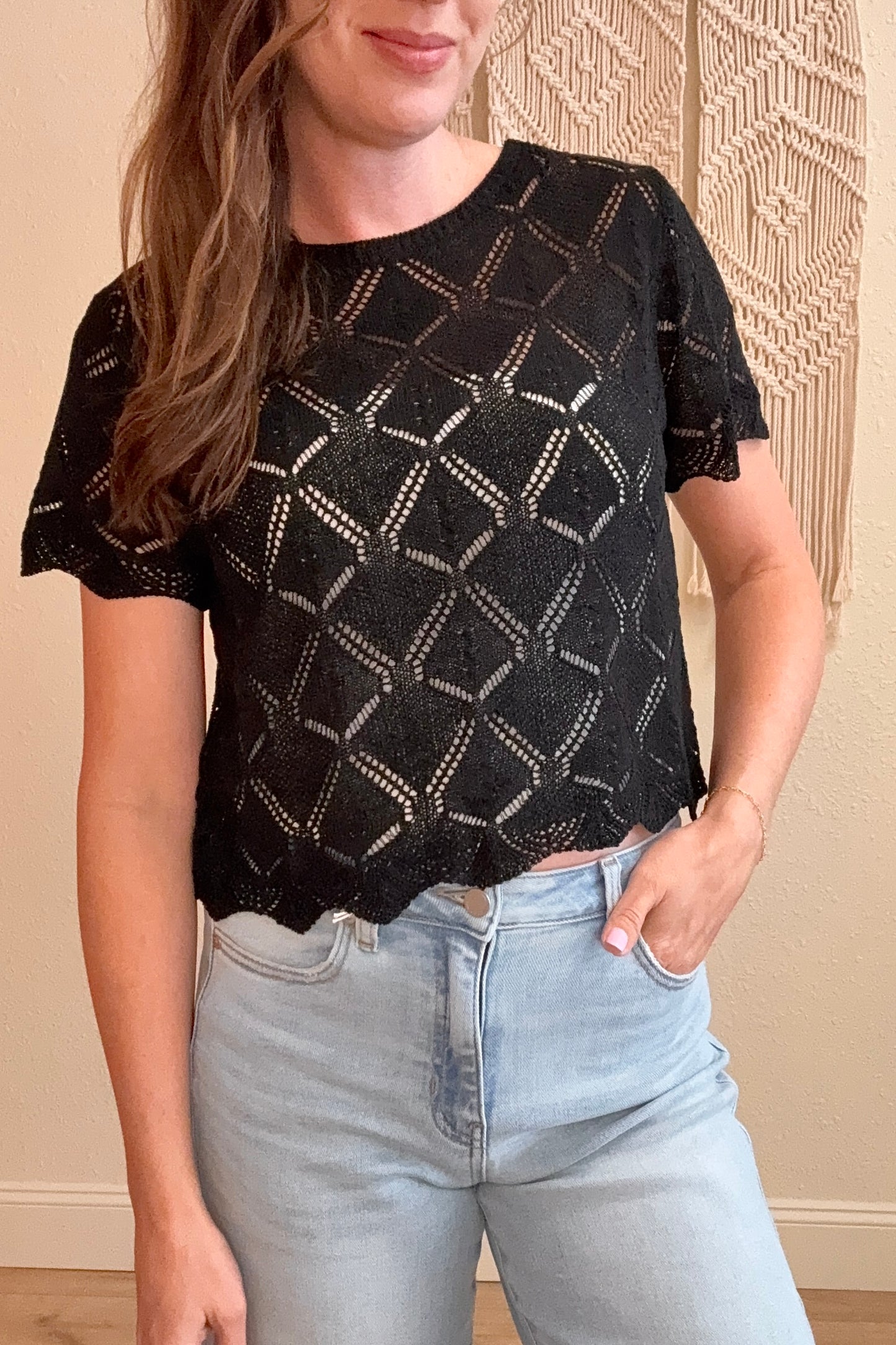 Clara Crochet Knit Top