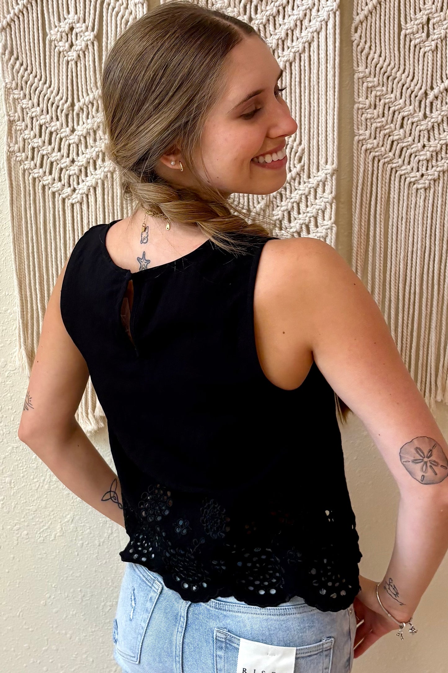 Siena Sleeveless Eyelet Top