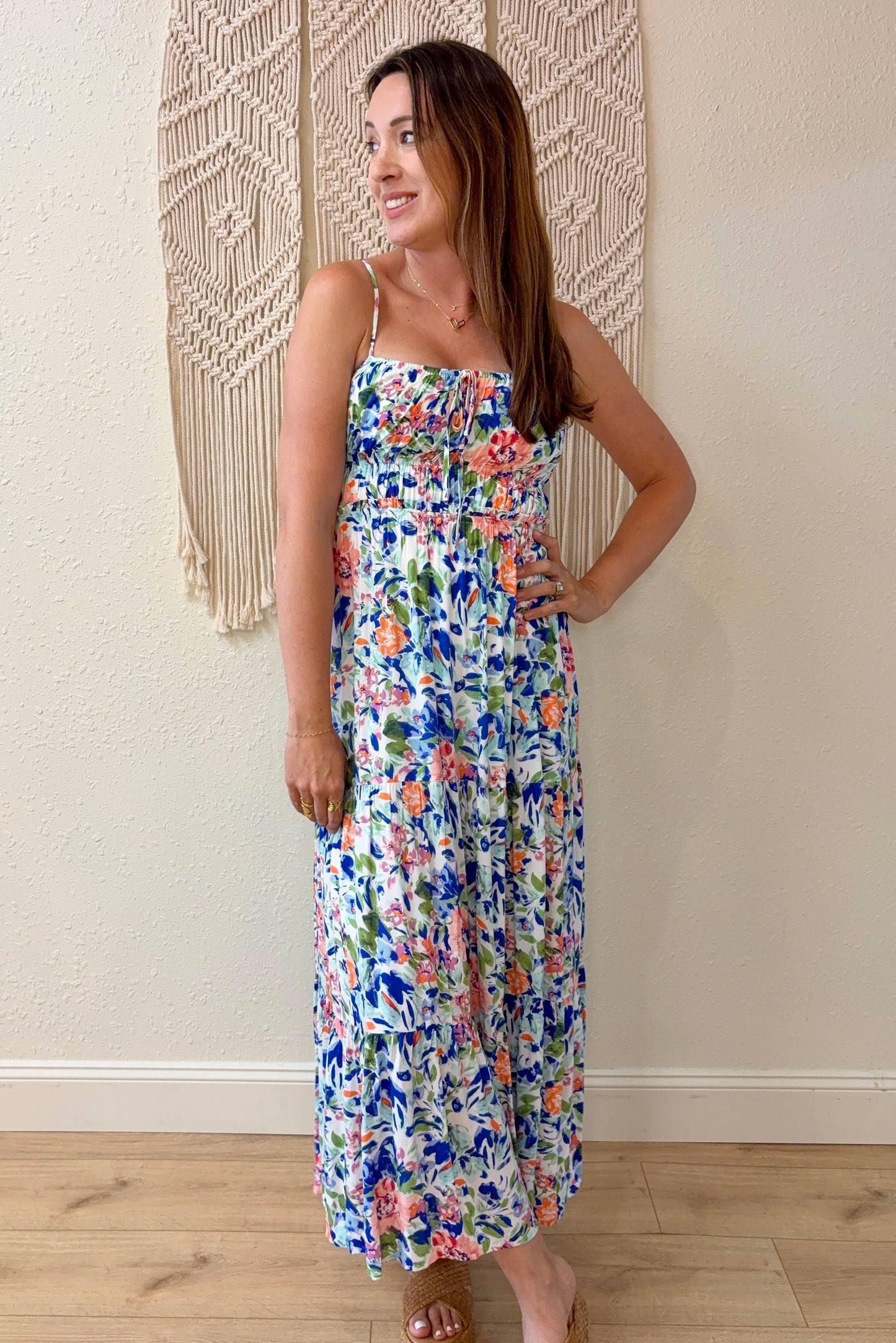 Lilah Floral Open Back Maxi Dress