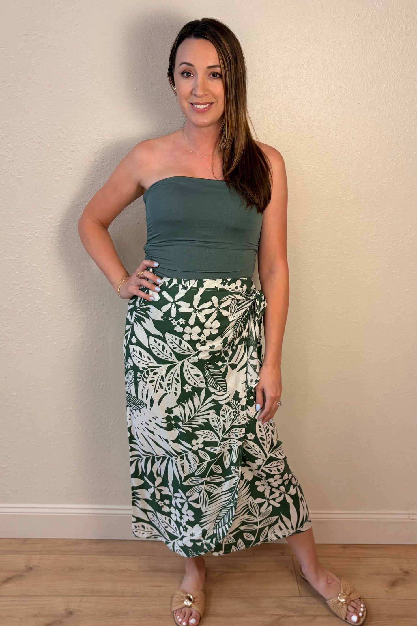 Madeira Tropical Print Wrap Skirt