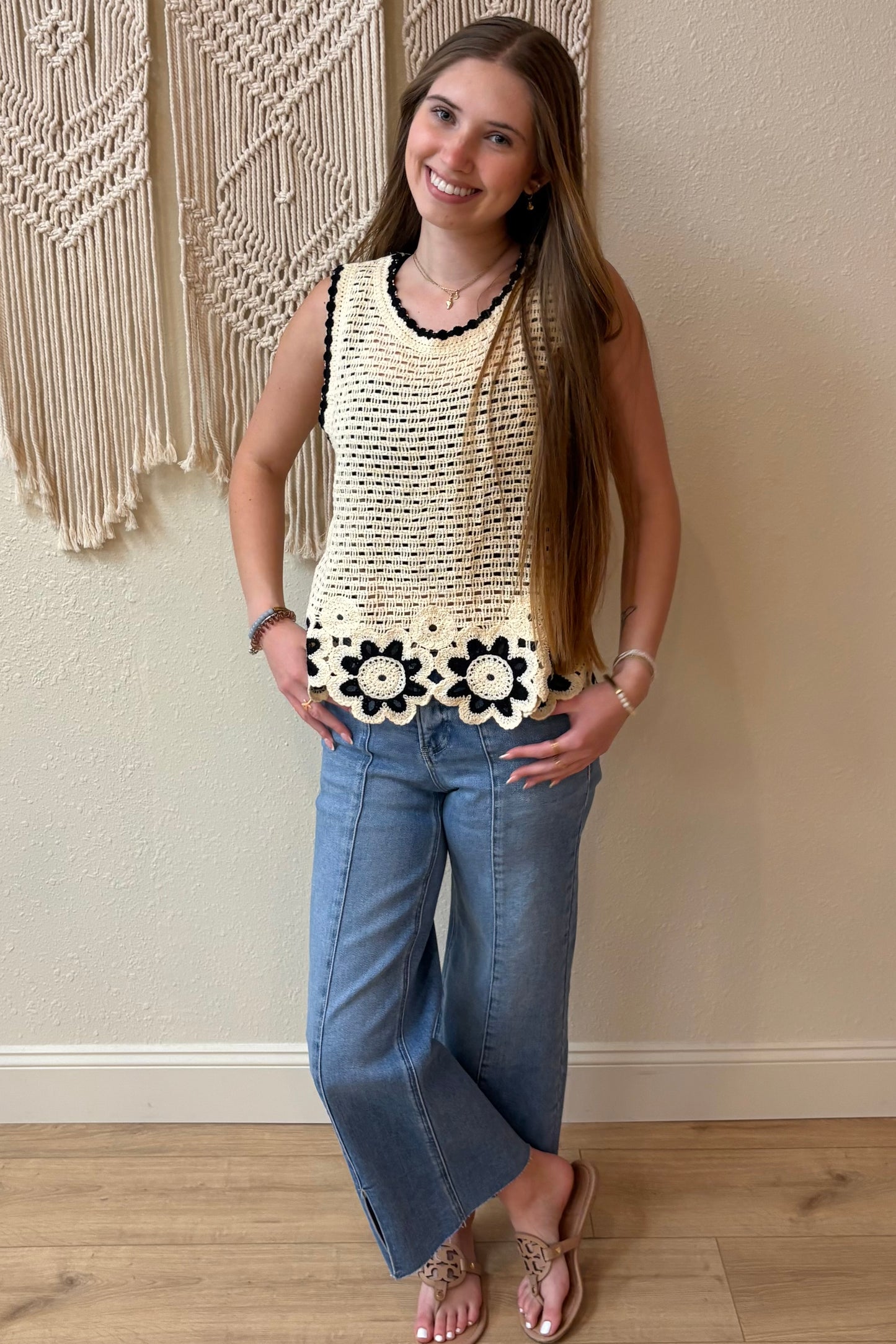 Kinsley Crochet Floral Tank Top