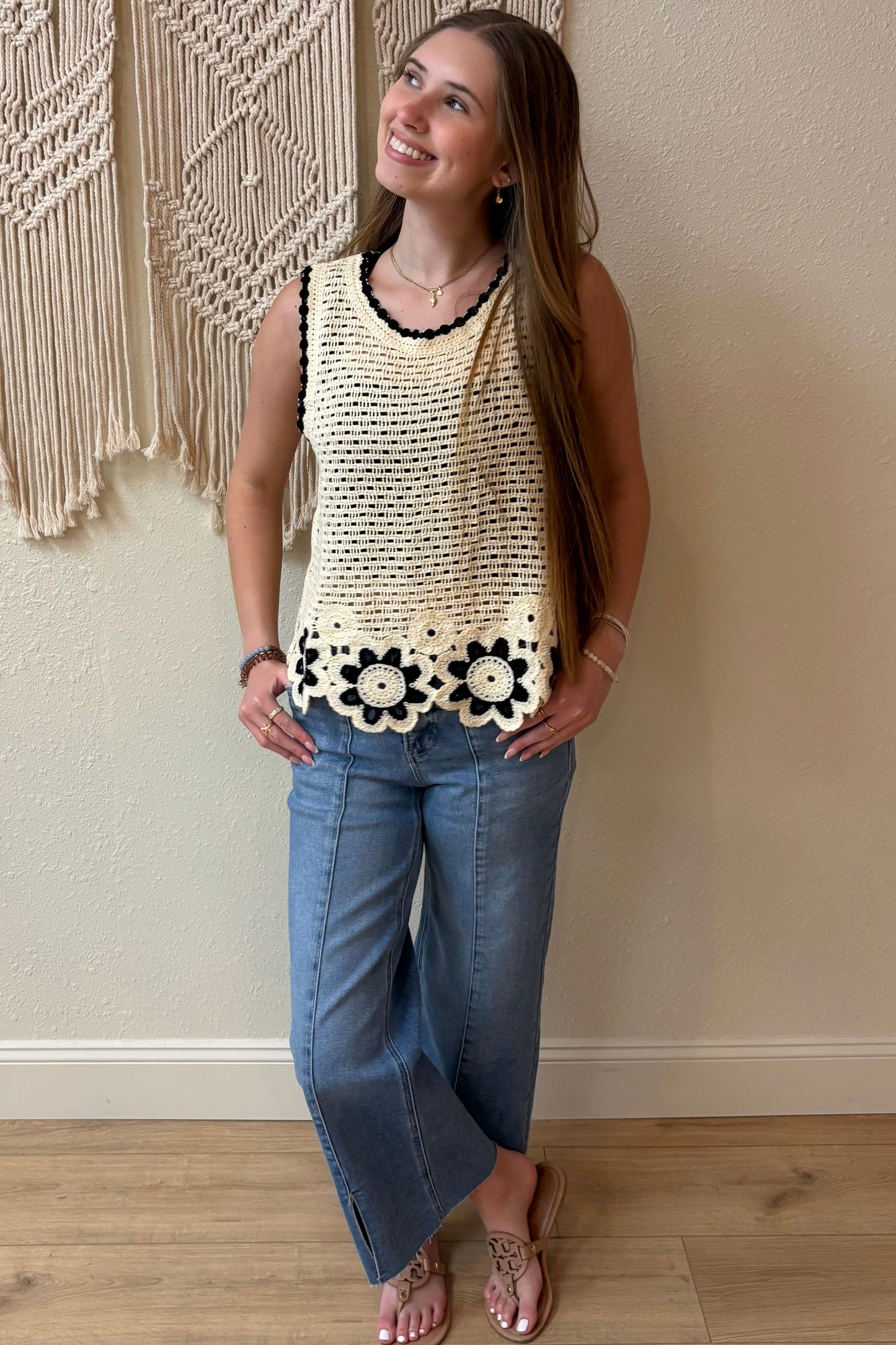 Kinsley Crochet Floral Tank Top