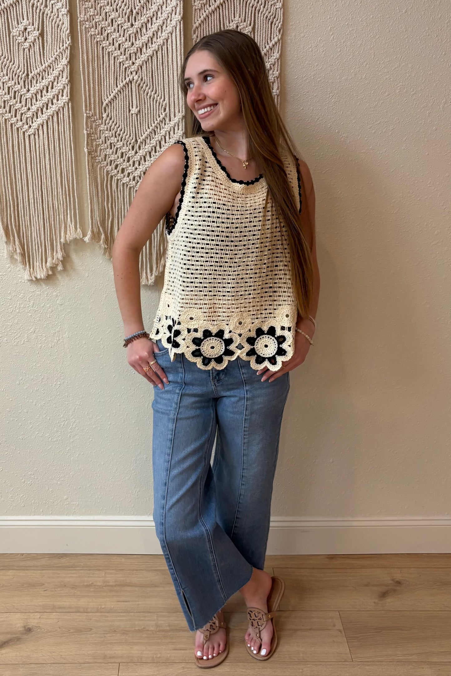 Kinsley Crochet Floral Tank Top