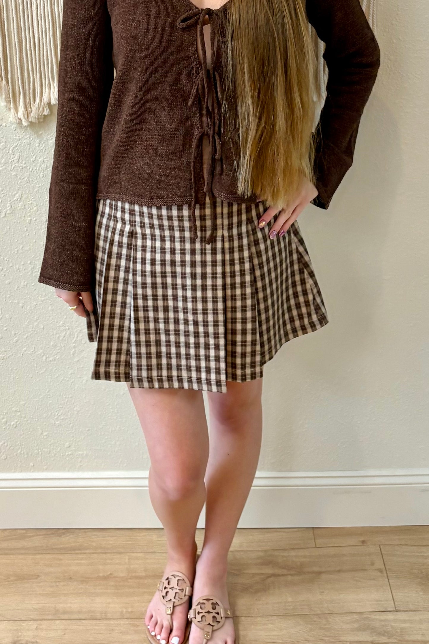 Elise Plaid Pleated Mini Skirt