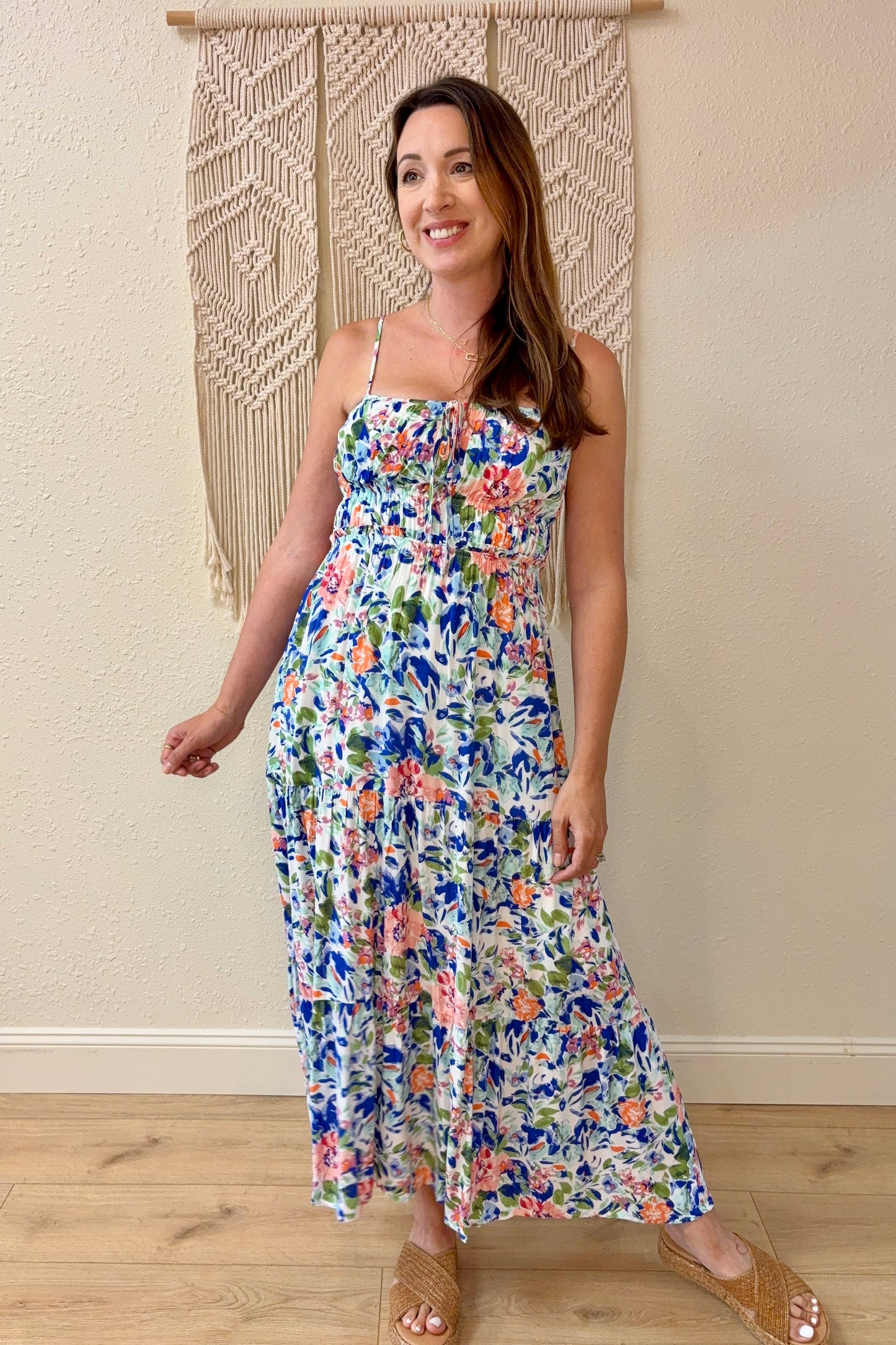 Lilah Floral Open Back Maxi Dress