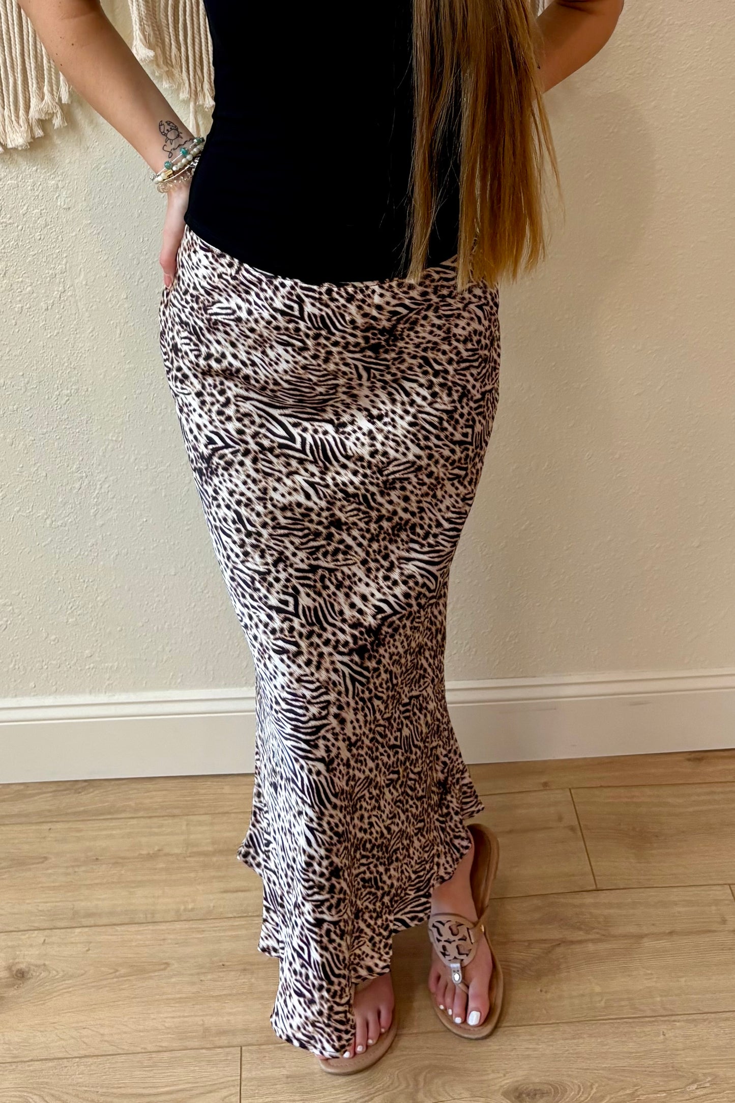 Emma Leopard Print Maxi Skirt