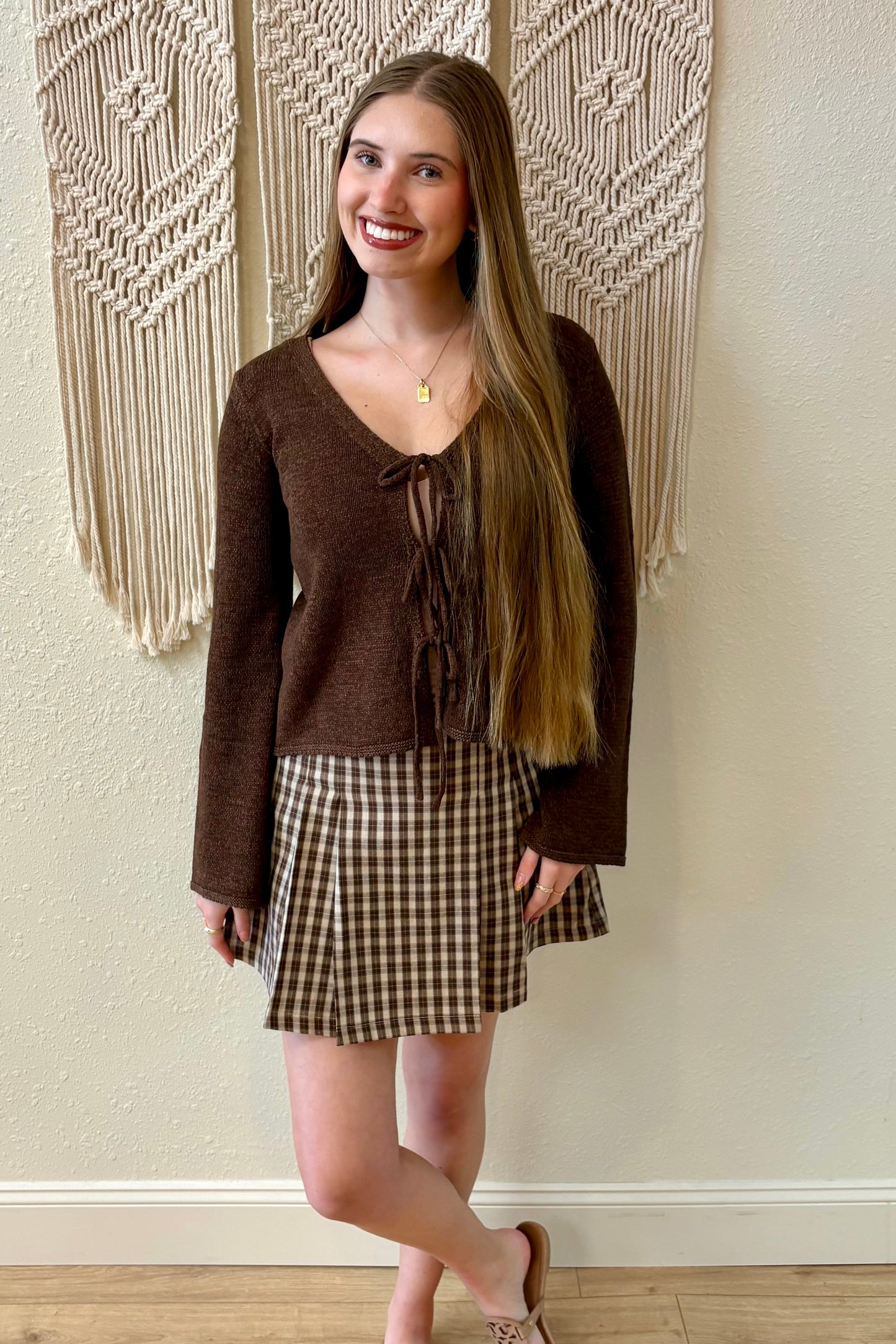 Elise Plaid Pleated Mini Skirt