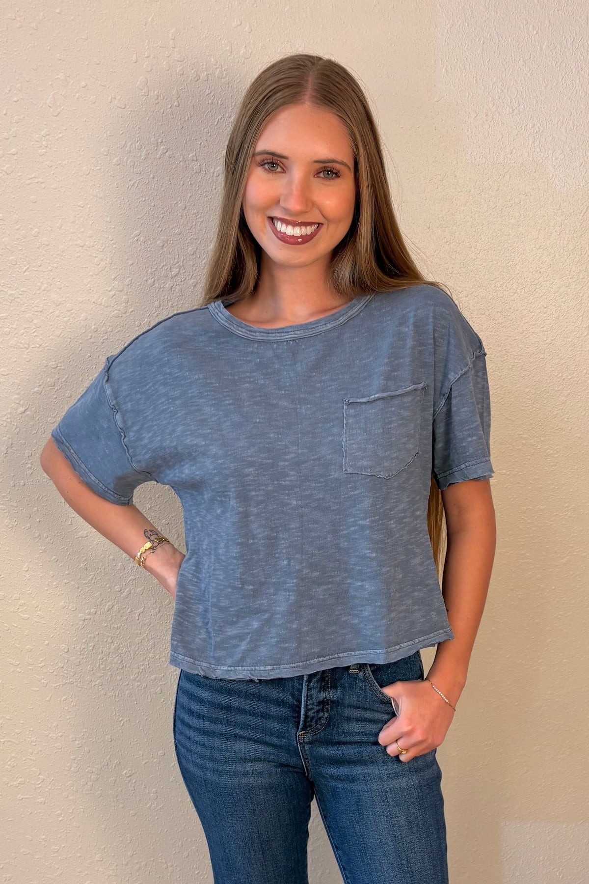 Kim Exposed Seam Pocket T-Shirt