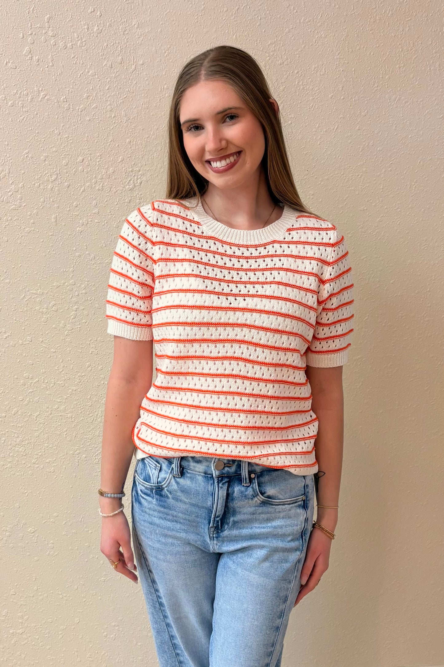 Ivy Orange Stripe Knit Top