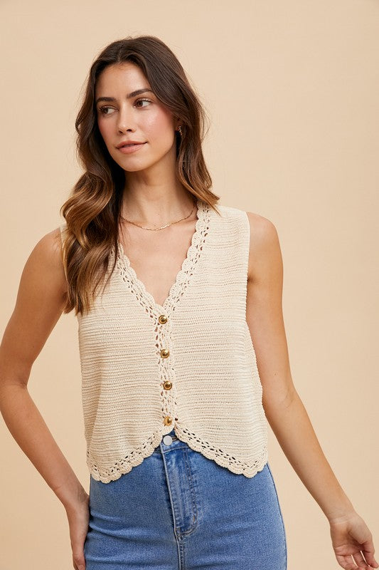 Kylie Crochet Sweater Vest