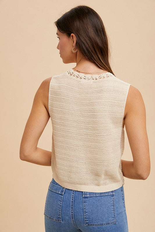 Kylie Crochet Sweater Vest