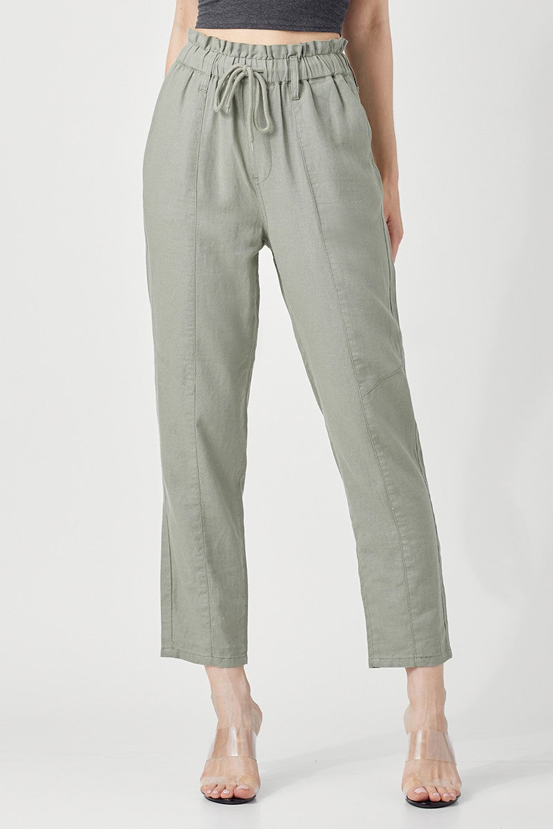 Risen Sage Green Linen Pants