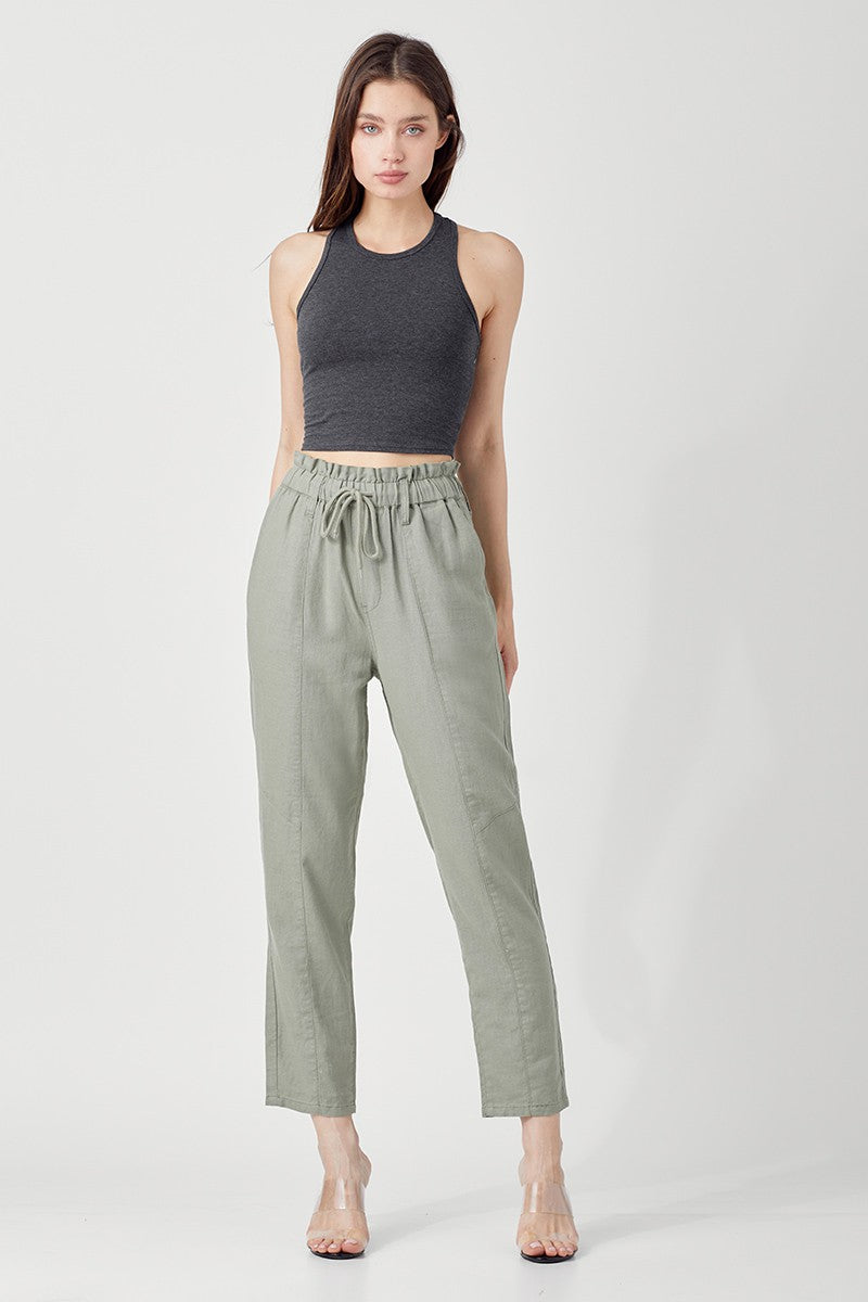 Risen Sage Green Linen Pants