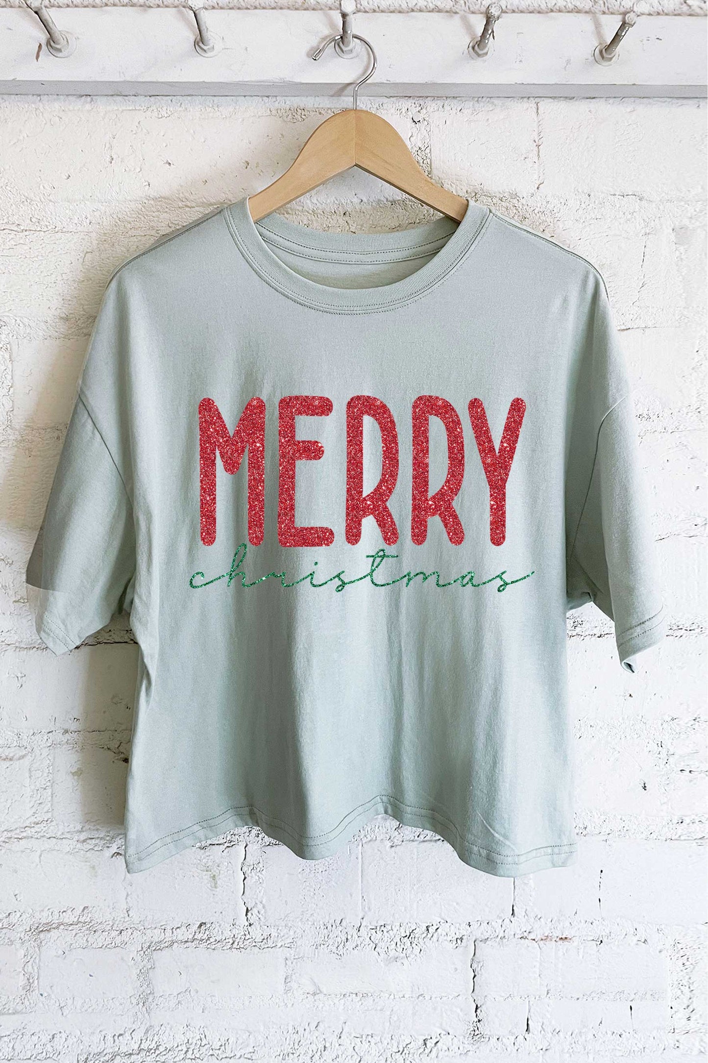 Merry Christmas Glitter T-Shirt