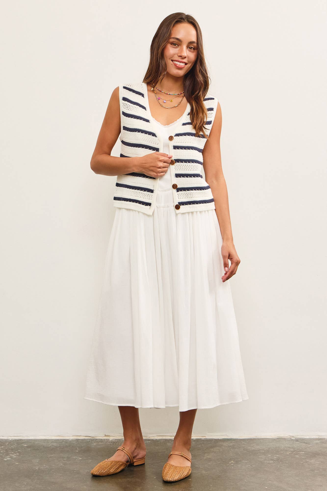Gabrielle Striped Sweater Vest