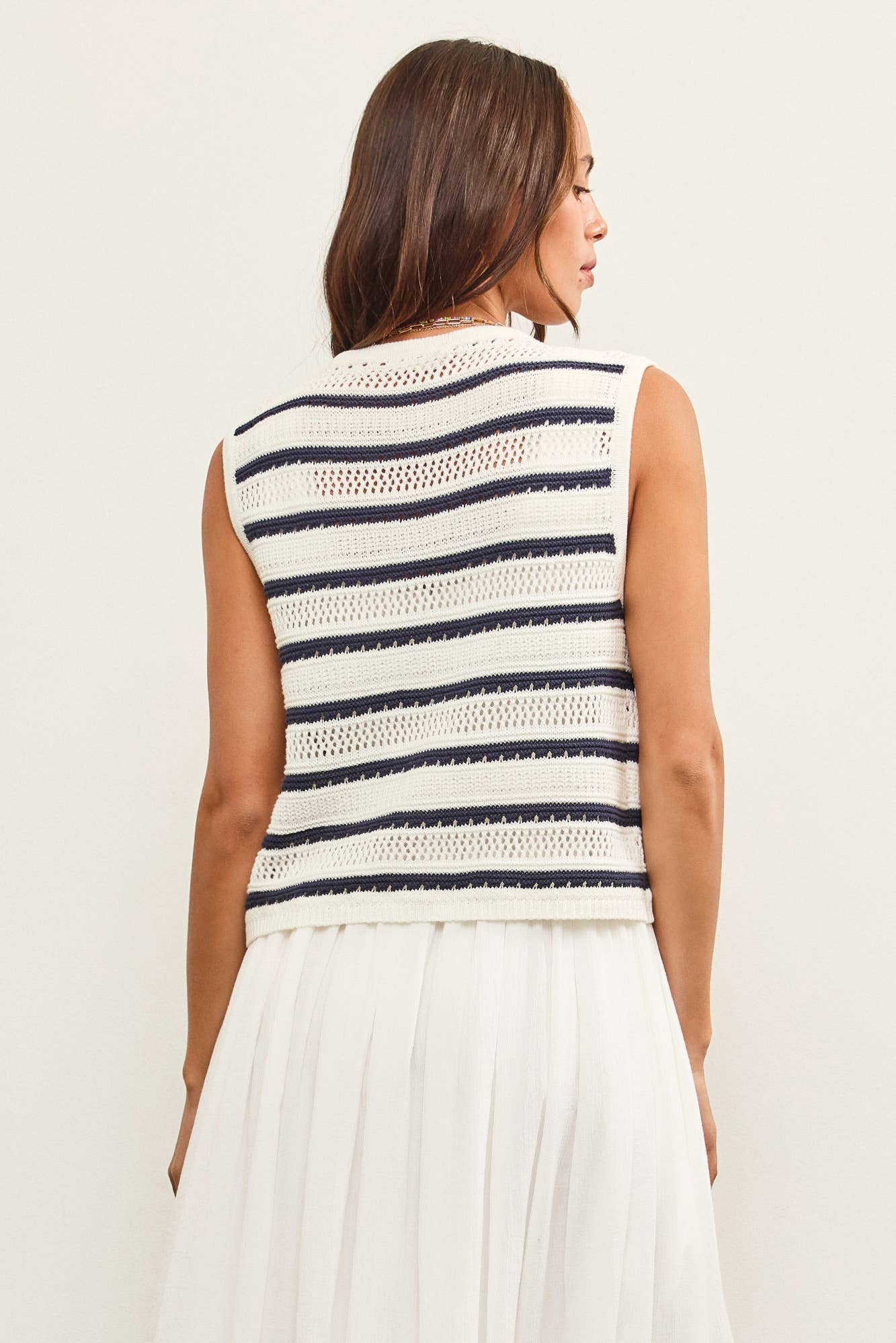 Gabrielle Striped Sweater Vest