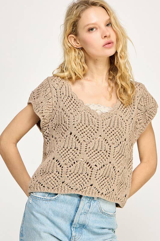Estelle Knit Crochet Top