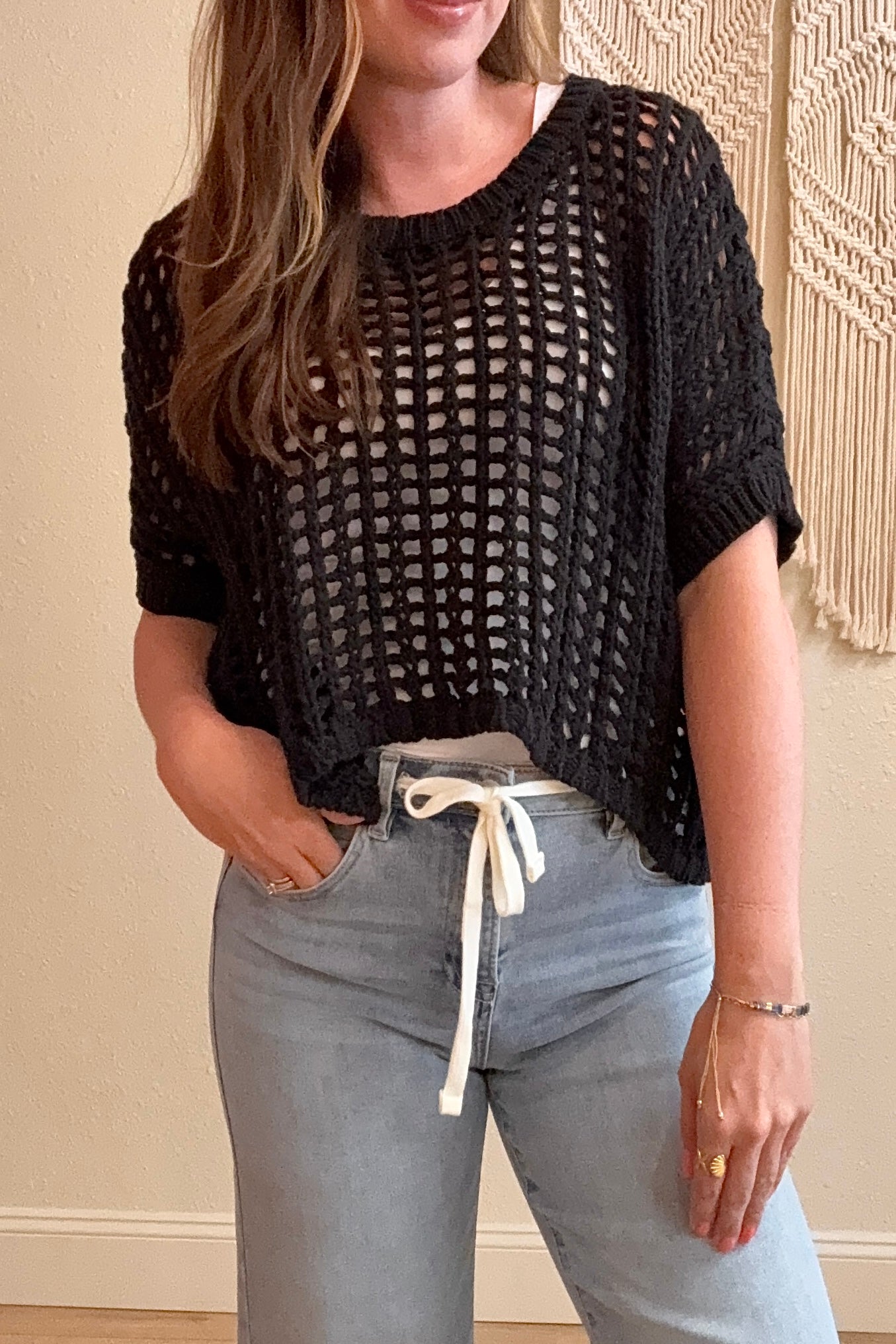Aria Open Stitch Knit Top